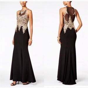 XSCAPE Floral-Lace Mermaid Gown